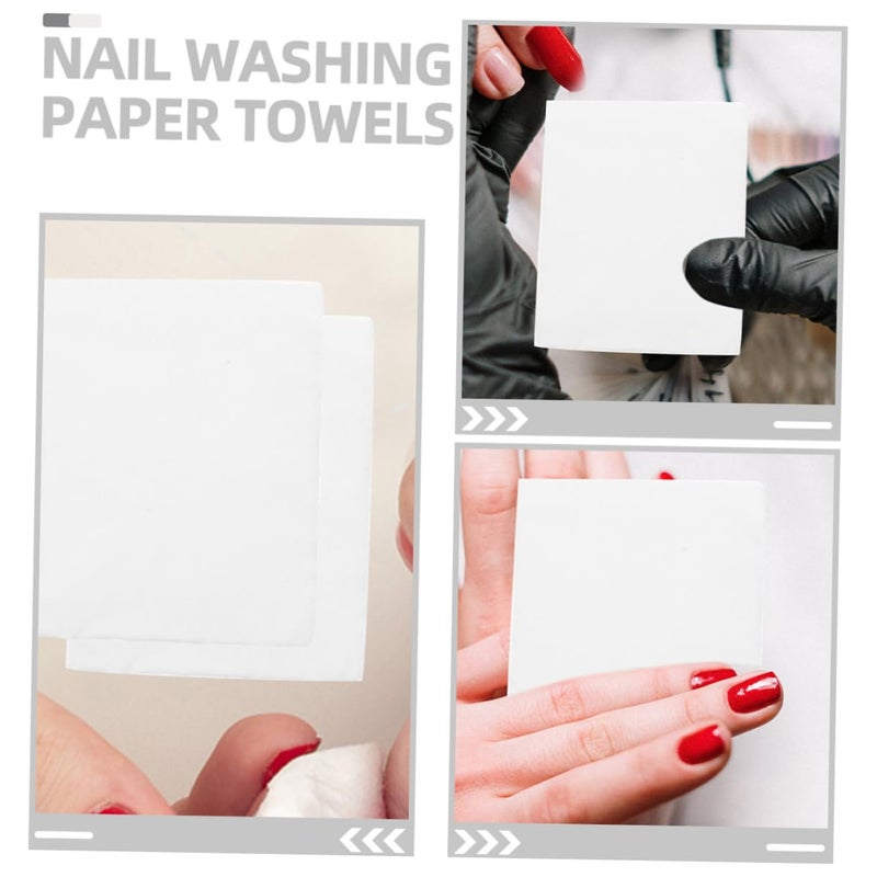 مناديل الأظافر الخالية من الوبر 500 ورقة 2 لفة مناشف قابلة للتخلص منها لإزالة مكياج مانيكير - Image 5